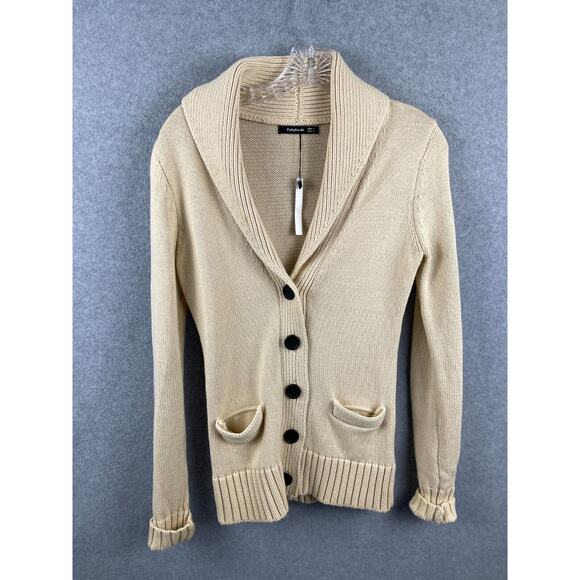 Patty Boutik Cardigan Sweater Womens S Brown 5 Button Pockets New‎ w Defects - Picture 1 of 12